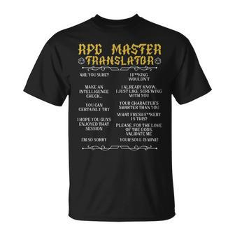 Rpg Master Translator D20 Tabletop Games Rpg Gamer T-Shirt - Seseable