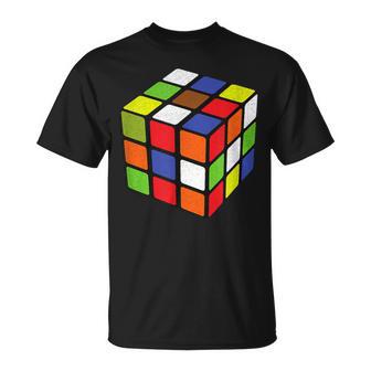 Rubiks Cube Cube Puzzle De Mathématiques Coloré 3 X 3 T-Shirt - Cadeauxyz