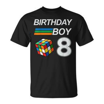 Rubixk Cube Speed Cubing Birthday Boy 8 Years Old Boys Kid T-Shirt - Monsterry