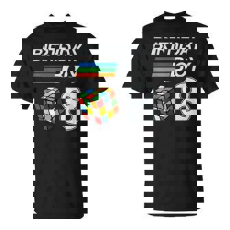 Rubixk Cube Speed Cubing Birthday Boy 8 Years Old Boys Kid T-Shirt - Monsterry