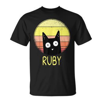 Ruby The Cat For Kitten Owner With The Name Ruby T-Shirt - Seseable