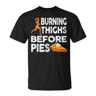Running Burning Thighs Before Pies Runner Graphic T-Shirt | Mazezy