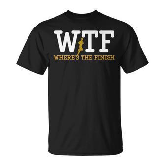 Running Wtf Where's The Finish Runner Joke T-Shirt - Monsterry DE