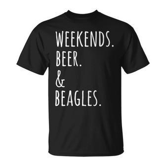 Weekends Beer Beagle Dog T-Shirt - Monsterry