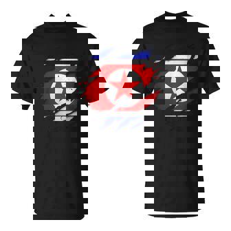 S De Corea Del Norte Orgullosas Bandera De Corea Del Norte Rasgada Camiseta unisex - Regaloses