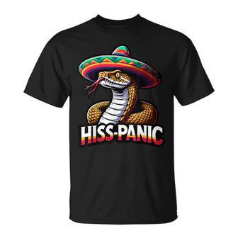 Hiss-Panic Mexican Joke Hispanic Jokes Snake Pun T-Shirt - Monsterry