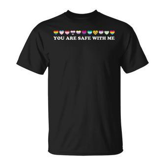 You Are Safe With Me You’Re Safe Lgbtq Pride Ally Rainbow T-Shirt - Monsterry AU