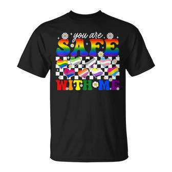 You Are Safe With Me Rainbow Gay Transgender Lgbt Pride T-Shirt - Monsterry