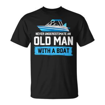 Sailing Sailboat Old Man With Boat Owner Dad Sailor T-Shirt - Thegiftio UK