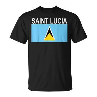Saint Lucia Flag National Pride Or Vacation T-Shirt - Monsterry AU