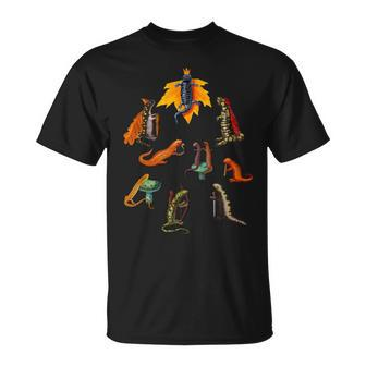 Salamanders And Newts In A Medieval Forest Kingdom T-Shirt - Monsterry