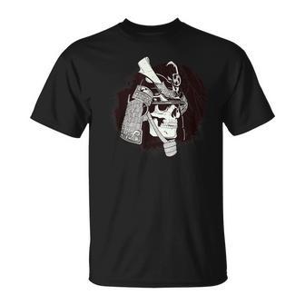 Samurai Cráneo Y Sol Estilo De Pintura Japonesa Bushido Camiseta unisex - Regaloses
