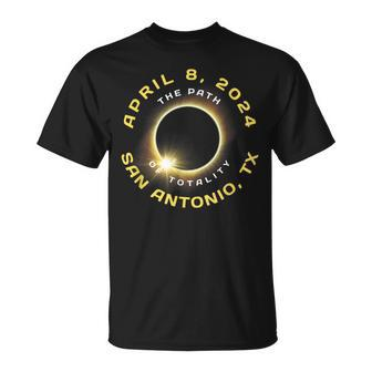 San Antonio Texas Solar Eclipse Totality April 8 2024 T-Shirt - Seseable