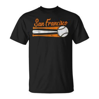 San Francisco Baseball Vintage Distressed Met At Gameday T-Shirt | Mazezy