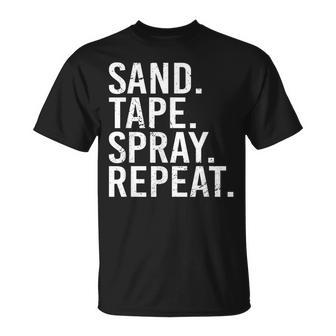 Sand Tape Spray Repeat Auto Body Painter Automotive Painter T-Shirt - Monsterry CA