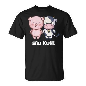 Sau Kuhl Pig Cow Farmers Wortwitz Animals S T-Shirt - Geschenkecke