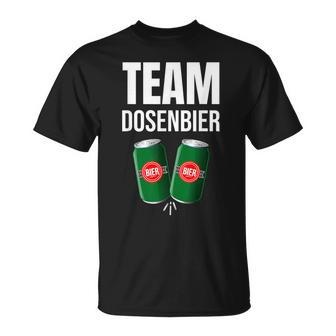 Saufn Saufnn Junggesellenabschied Frau Mann Team Dosenbier T-Shirt - Geschenkecke