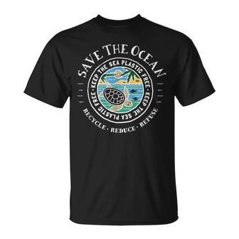 Save The Ocean T Keep The Sea Plastic Free Turtle T-Shirt - Thegiftio UK