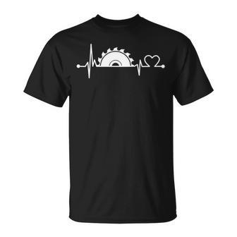 Saw Blade Heartbeat Carpentry Woodworking Carpenter Pullover T-Shirt | Mazezy