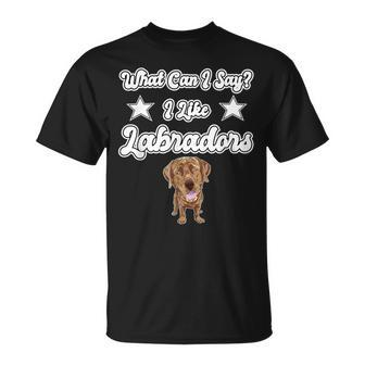 What Can I Say I Like Labradors Chocolate Lab Labrador T-Shirt - Monsterry