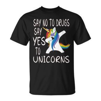 Say No To Drugs Say Yes To Unicorns Red Ribbon Week T-Shirt - Monsterry UK