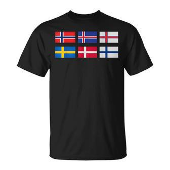 Scandinavia Flag The Nordic Country's Flag Northern Europe T-Shirt - Monsterry DE