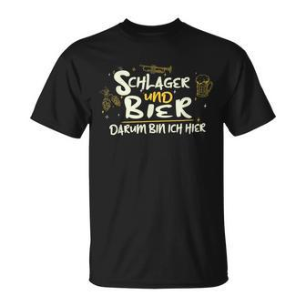 Schlager Und Bier Darum Bin Ich Hier Schlagerfan Costume S T-Shirt - Seseable