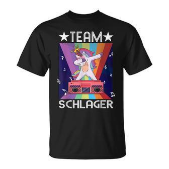 Schlagerparty Folk Music Costume Unicorn Music Team Schlager S T-Shirt - Geschenkecke