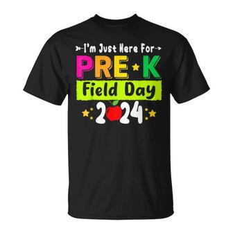 School Field Day Teacher I'm Just Here For Pre-K Field Day T-Shirt - Monsterry CA