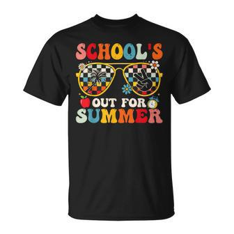 Schools Out For Summer Groovy Last Day Of School Teacher T-Shirt - Seseable
