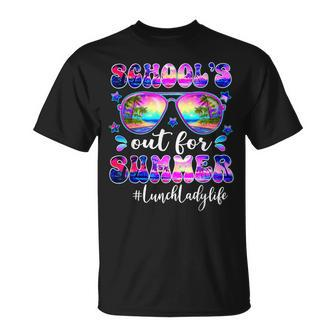 School's Out For Summer Lunch Lady Life Sunglasses Tie Dye T-Shirt - Seseable