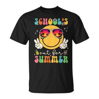 School's Out For Summer Teacher Last Day Of School Groovy T-Shirt - Monsterry DE
