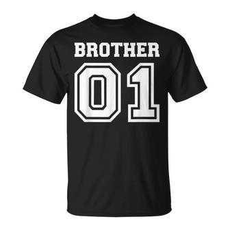 Schwarzes T-Shirt Brother 01, Sportliches Design für Brüder - Seseable