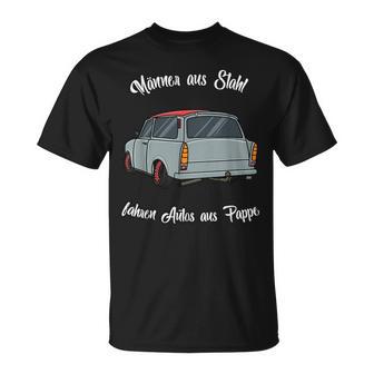 Schwarzes T-Shirt Männer aus Stahl, Auto-Motiv Spruch - Seseable