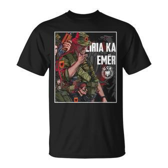 Schwarzes T-Shirt Militärmotiv & Schriftzug, Soldaten Design - Seseable
