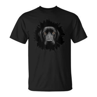Schwarzes T-Shirt mit 3D-Hundegesicht-Druck, Modisches Haustier-Motiv - Seseable