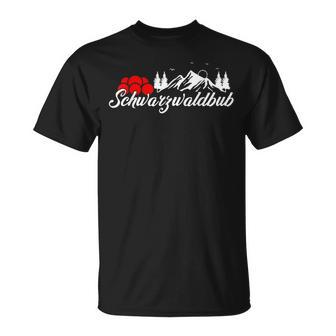 Schwarzwaldbub Berge Bollenhut T-Shirt - Seseable