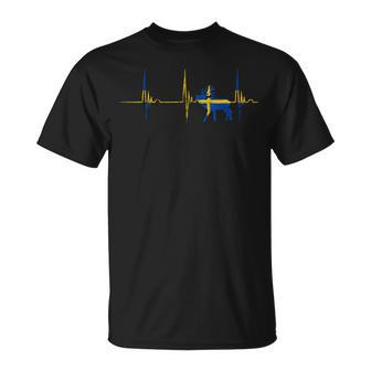 Schweden Schwedischer Elch Jäger Herzschlag Ekg Puls Sverige T-Shirt - Seseable