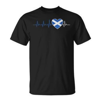 Scottish Flag Heartbeat Alba Scotland Country Scots T-Shirt - Thegiftio UK