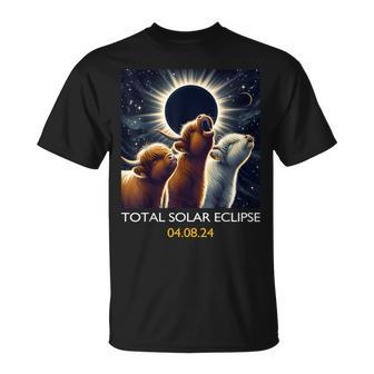 Scottish Highland Cow Howling At Total Solar Eclipse 2024 T-Shirt - Monsterry CA