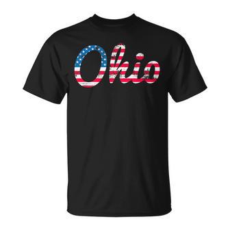 Script Ohio Usa Pride Stars And Stripes Flag T-Shirt - Monsterry AU