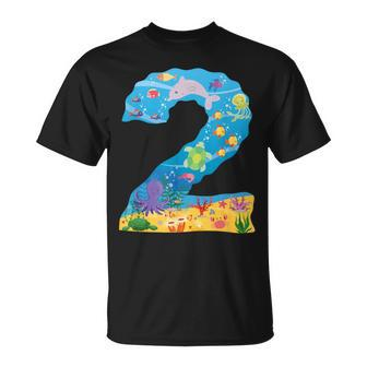 Under The Sea Cartoon Fish Starfish Second Number 2 T-Shirt - Monsterry AU