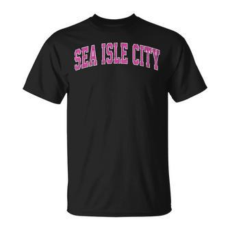 Sea Isle City New Jersey Nj Vintage Sports Pink Desig T-Shirt - Monsterry AU