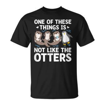 Sea Otters Penguin One Of These Things Not Like The Otters T-Shirt - Monsterry UK