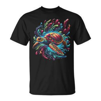 Sea Turtle Beach Lover Ocean Animal Graphic Novelty Womens T-Shirt - Monsterry