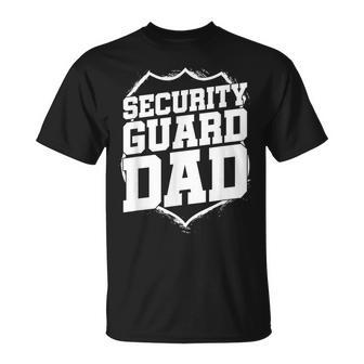 Security Guard Dad Purple Line Watchman Security Officer T-Shirt - Monsterry DE