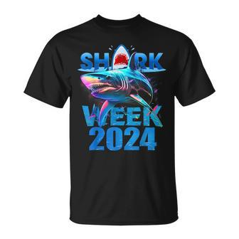 Shark Fin 2024 Week Passion For Shark Lover Ocean Wildlife T-Shirt - Seseable