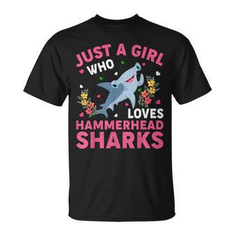 Shark Fish Lover Just A Girl Who Loves Hammerhead Sharks T-Shirt - Thegiftio UK