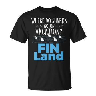 Where Do Sharks Go On Vacation Shark Lover Ocean Wildlife T-Shirt - Monsterry DE