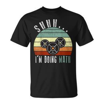 Shhh I'm Doing Math Weight Lifting Gym Workout Retro Vintage T-Shirt - Monsterry UK